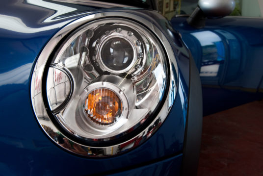 A squeaky-clean head light after a valet